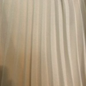 Beige pleated maxi skirt